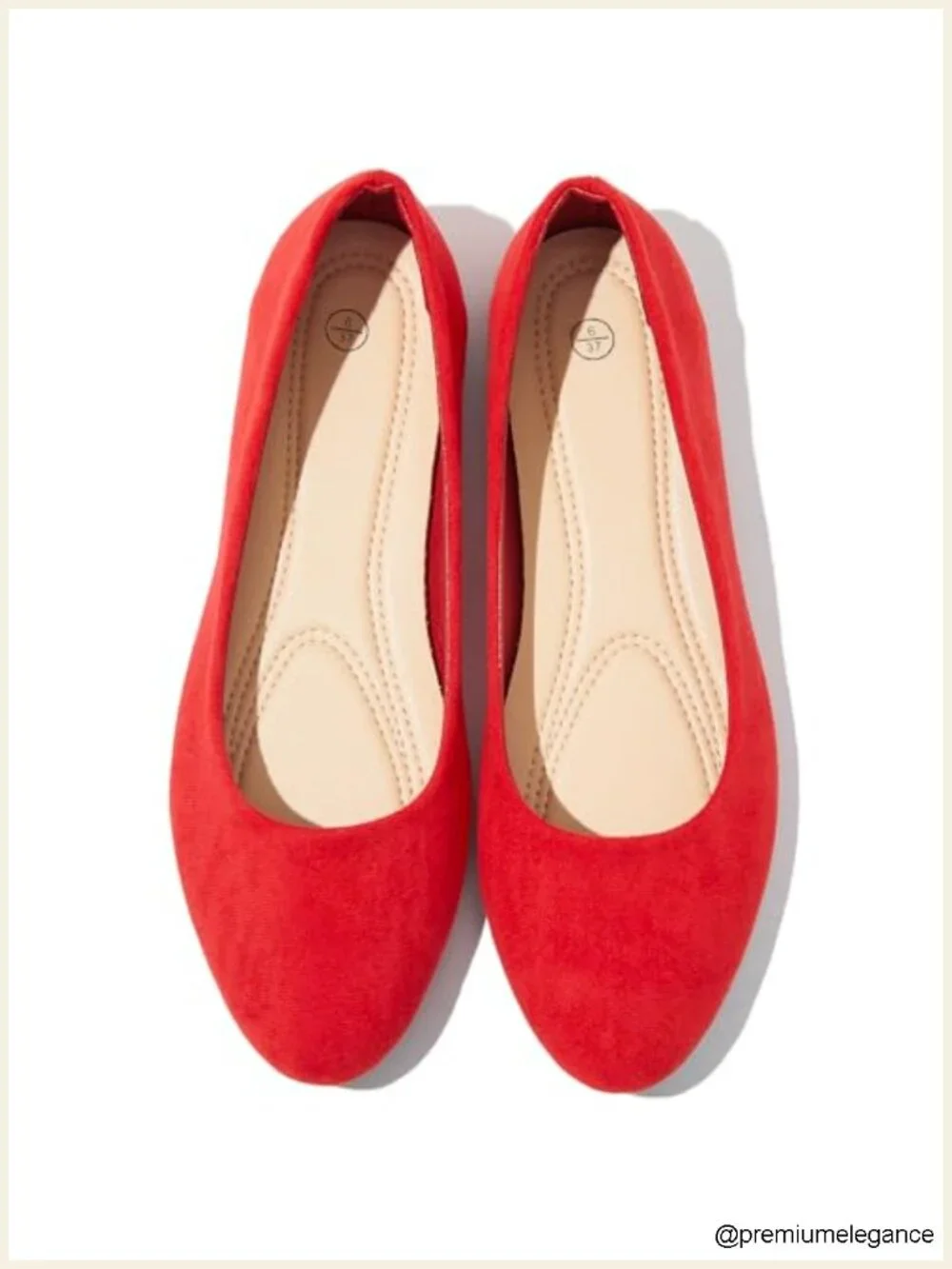 Suede Ballet Flats with Memory Foam Insole Comfortable Work Shoes